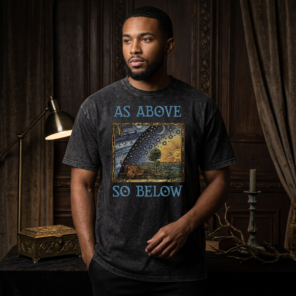 As Above So Below Hermetic Cosmos Occult Art T-Shirt | Hermetic Hideaway