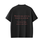 Black t-shirt on a white background