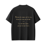 Black t-shirt on a white background