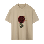 Dat Rosa Mel Apibus alchemical rose occult art t‑shirt black