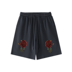 Dat Rosa Mel Apibus alchemical rose occult art shorts flat lay